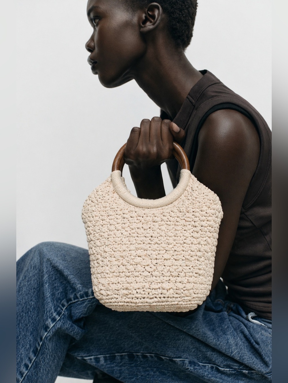 Zara Macramé bucket bag
